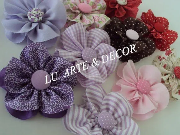 Flores de Fuxico Kit c/ 10 unid. | Lu Arte & Decor | Elo7