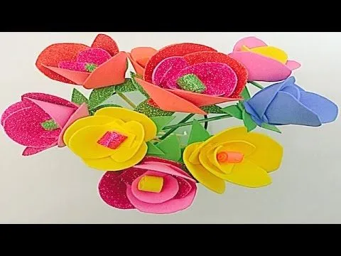 Flores de goma Eva o Foam, Espuma - YouTube