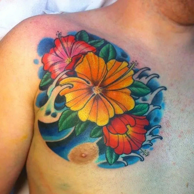 G U I N D E R O — Flores hawaianas!! #tats #tattoo #tattoolife...