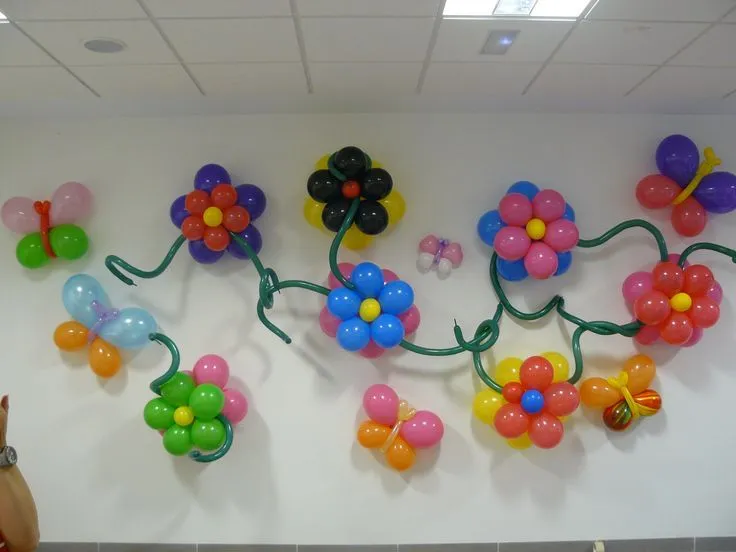 flores y mariposas | Decoración globos . fiestas | Pinterest