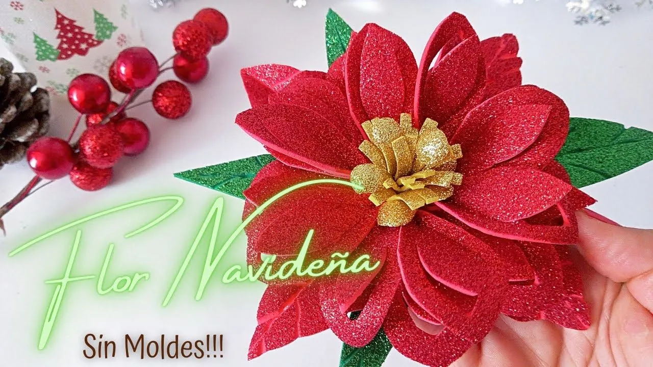 Cómo hacer Flores Navideñas o Noche buenas con foami....fáciles sin moldes/flores Navideñas 2023 - YouTube Cómo hacer Flores Navideñas o Noche buenas con foami....fáciles sin moldes/flores Navideñas 2023 - YouTube