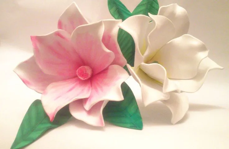 Magnolias en goma eva realizadas sin moldes | Flores Goma Eva ...