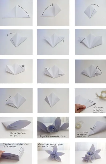 Flores de origami paso a paso en español - Imagui