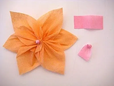 Como hacer flores de papel crepe ~ Portal de Manualidades