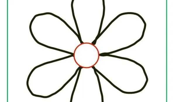 Flor para dibujar de 7 pétalos - Imagui