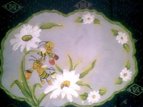 Flores pintadas a mano en tela - Imagui