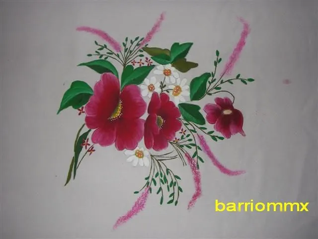 Flores pintadas en tela manualidades - Imagui