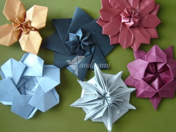 flores planas de tomoko fuse | Origami | Pinterest