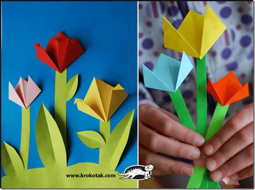 flores de primavera, manualidades para niños | pintar y jugar ...