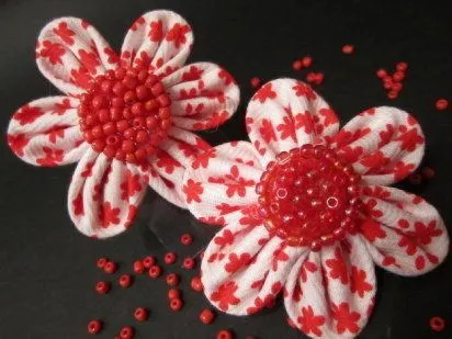 flores de tela para el cabello | Aprender manualidades es ... flores de tela para el cabello | Aprender manualidades es ...