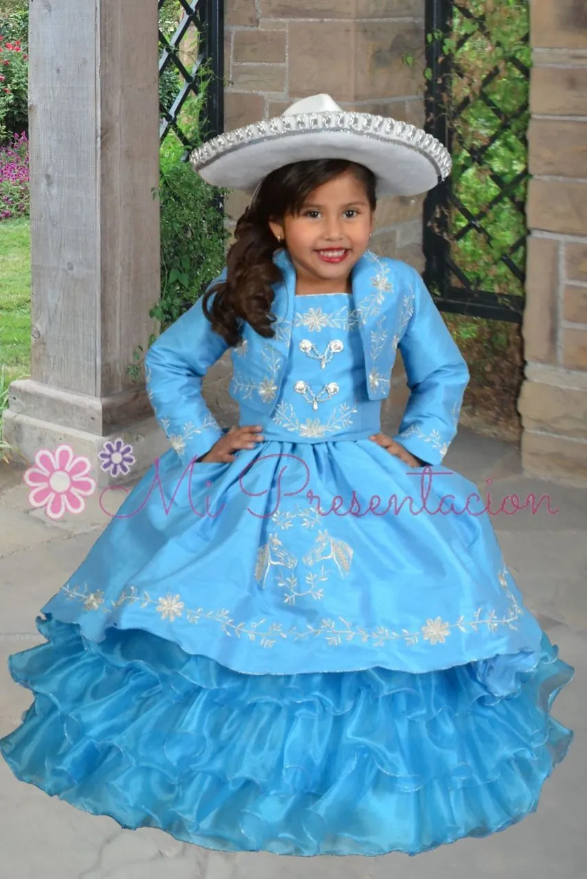 Flower girl vestido de charra #fgd024tq | Vestidos, Flor y Chicas