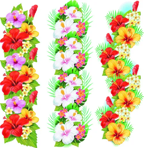 Flowers borders vector set 03 - Vector Flower free download