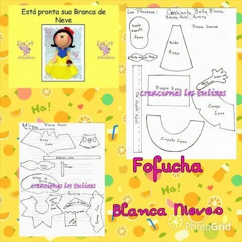 Fofucha Blanca Nieves | fofuchas con moldes | Pinterest