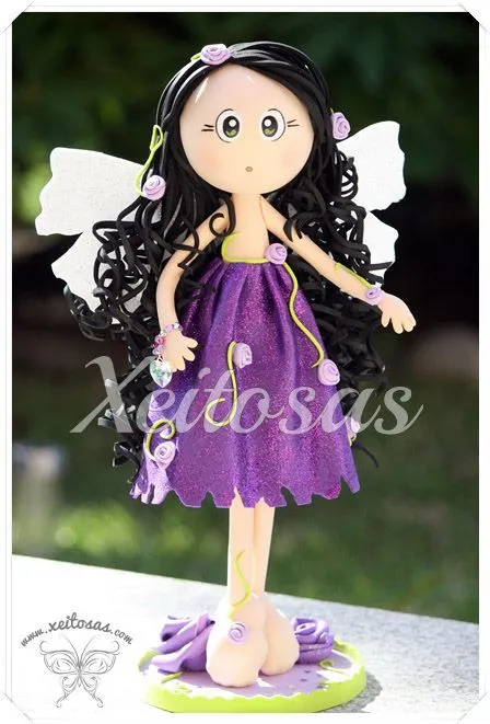 Fofucha Hada de las Flores con vestido violeta Diseño de süÿës y ...