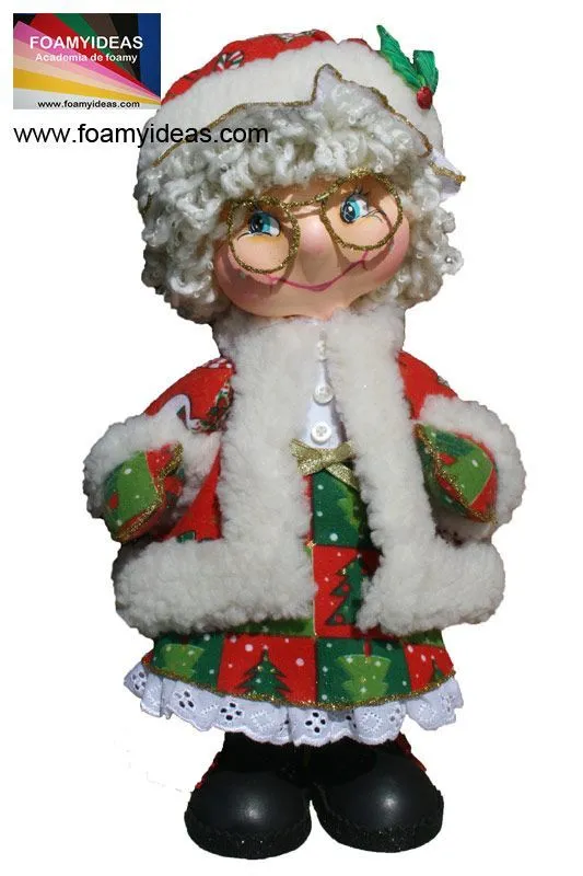 Fofucha Mama Noel o Abuela Noel. Hecha en foamy en 3D. | Christmas ...