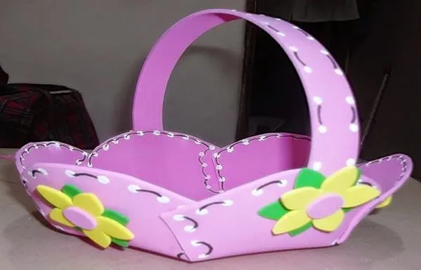 DIY. HAZLO TU MISMO: Como hacer una cesta de goma Eva con patrones ...