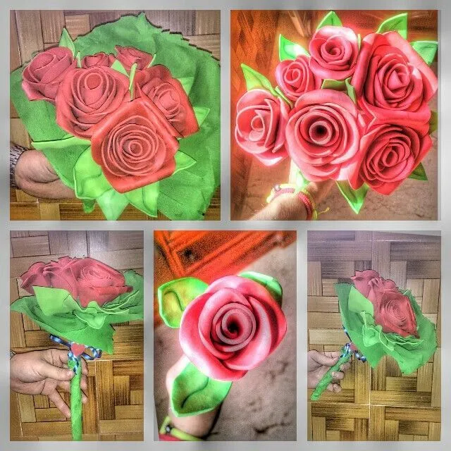 Ramo de rosas en goma eva/foami/fomi | fofus Ramos flores | Pinterest