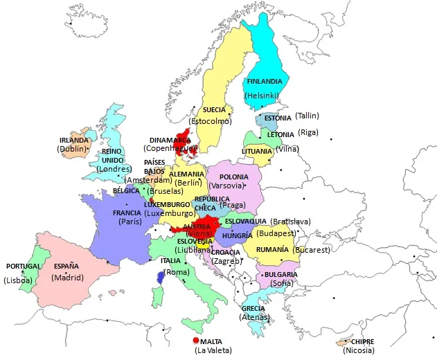 FOLlow me: Mapa unió europea