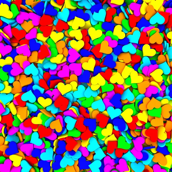 Fondo compuesto de muchos corazones de colores — Foto stock ...