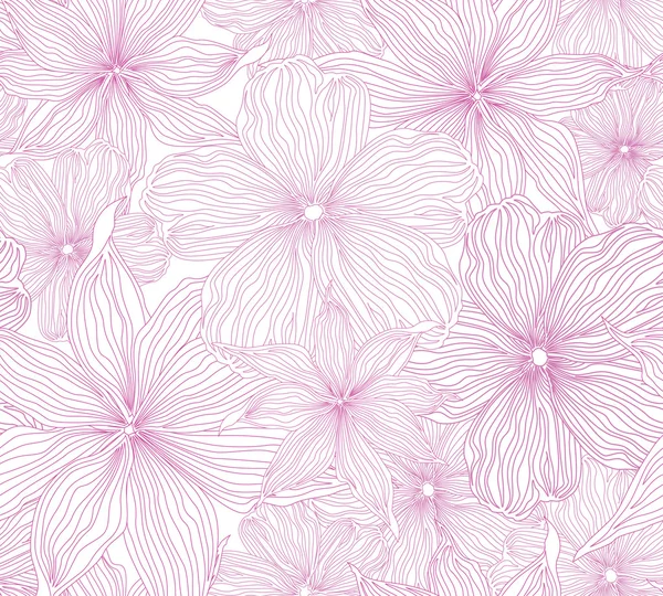 fondo floral vector inconsútil de flores lilas y rosas — Vector ...
