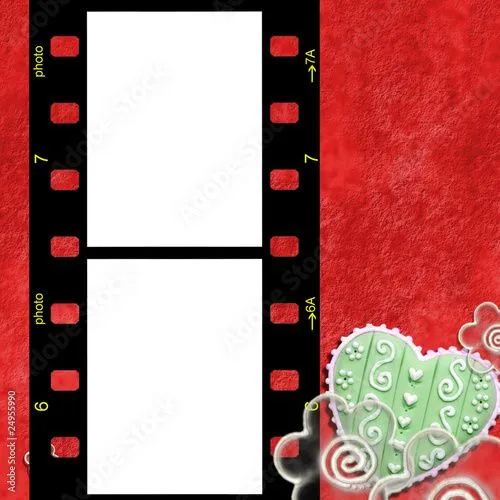 fondo marco para fotos rojo corazon y flores di Maruba, foto stock ...