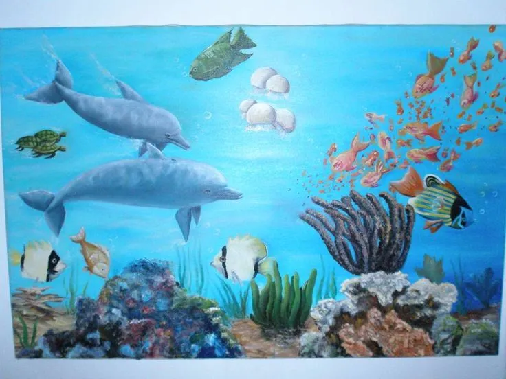 fondo marino pintado al oleo - Buscar con Google | dibujo y ...