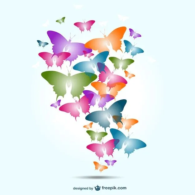Fondo con mariposas de colores | Descargar Vectores gratis