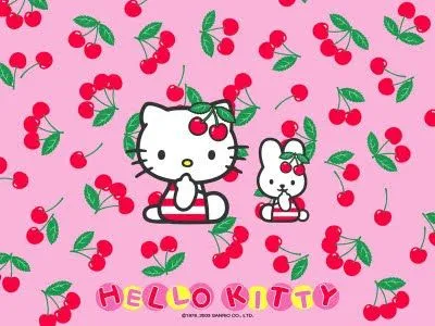 Descargar gratis fondo de pantalla de HELLO KITTY con bonitas cerezas ... Descargar gratis fondo de pantalla de HELLO KITTY con bonitas cerezas ...