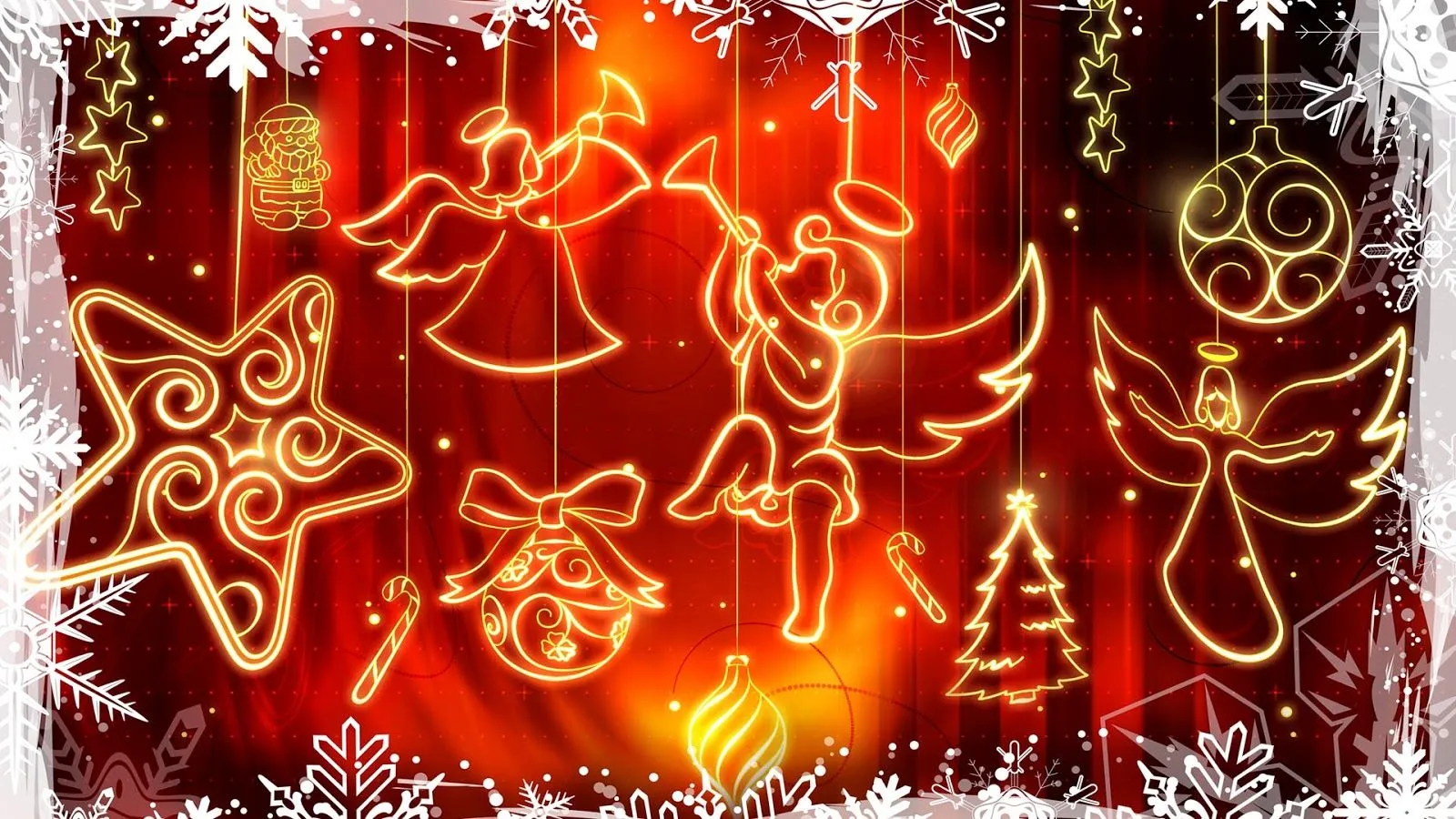 Fondo de Pantalla Navidad estrellas, angeles colgando | Wallpapers ...