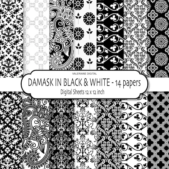 Fondo de papel Digital & negro blanco y negro por ValerianeDigital