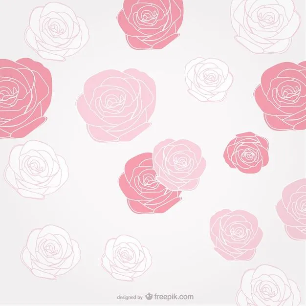 Fondo con rosas de tres colores | Descargar Vectores gratis