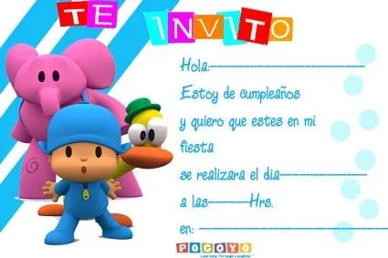 Invitaciones para cumpleaños de Pocoyo para imprimir gratis - Imagui