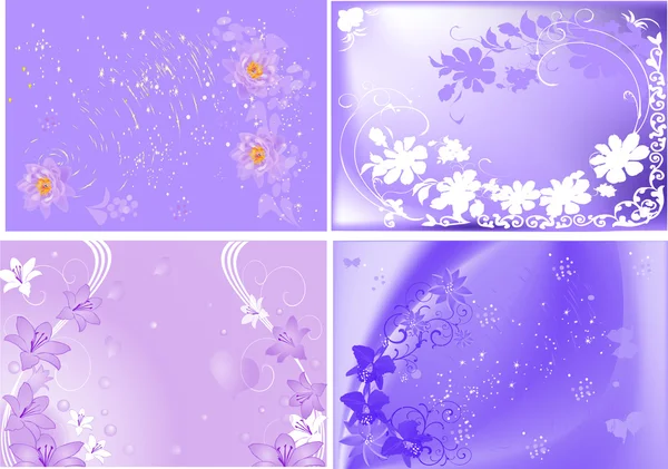 Cuatro fondos de flores lilas — Vector stock © Dr.PAS #7199704