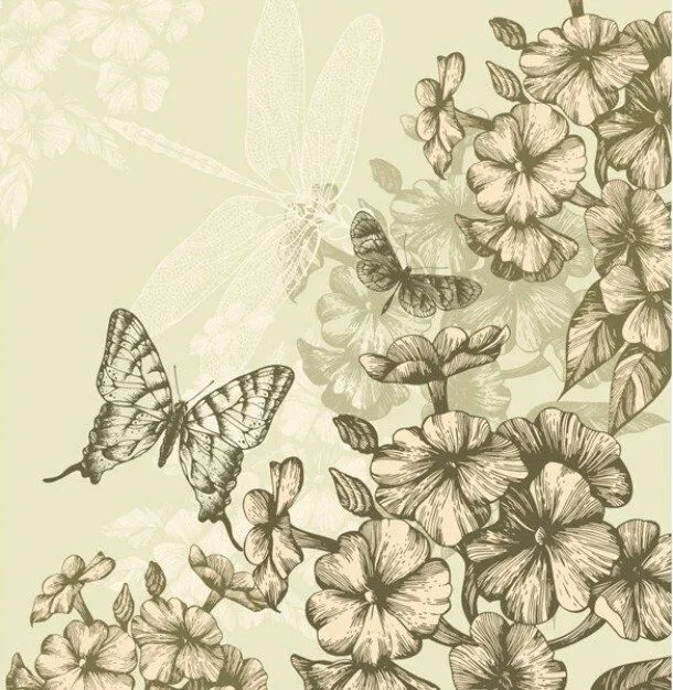 Floral paquete de vectores fondo mariposa | Descargar Vectores gratis
