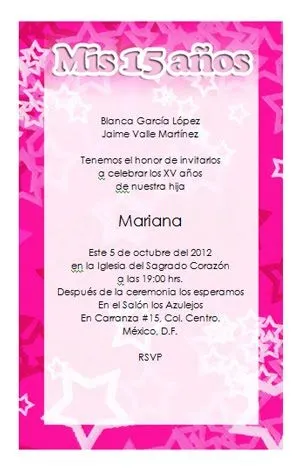 Invitaciones de 15 años para imprimir GRATIS Varios modelos ...