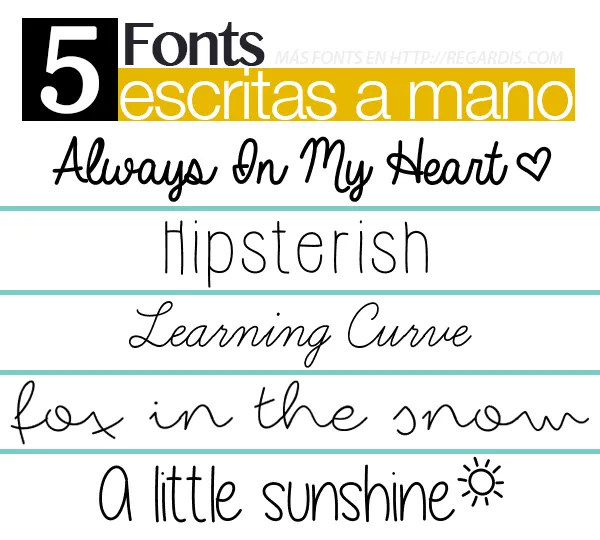 5 Fonts escritas a mano gratis (handwritten fonts) » Regardis