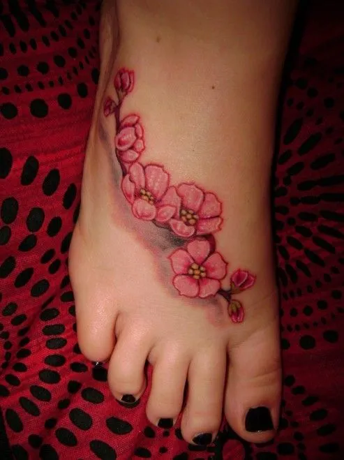 Foot tattoos Cherry Blossom Tattoos | tattoo | Pinterest ...