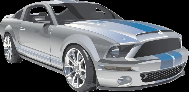 Ilustración vectorial de un Ford Mustang | CosasSencillas.Com