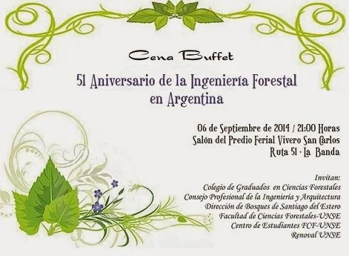 El Forestal: Recordatorio: Invitación Cena Fiesta