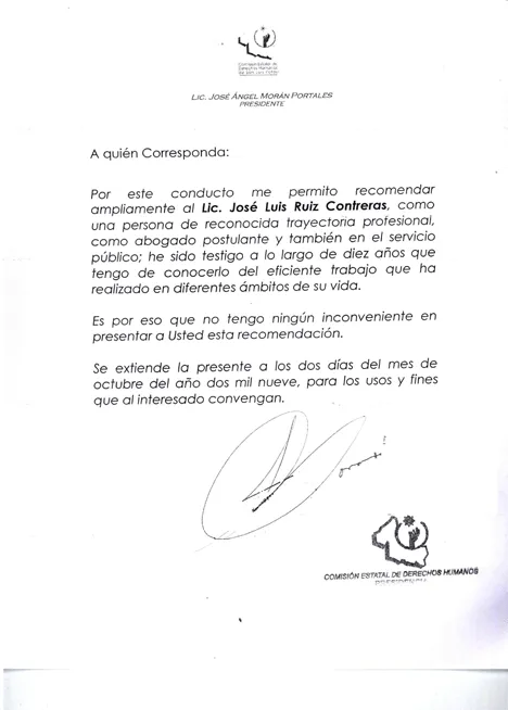 Carta de recomendacion personal ejemplo - Imagui