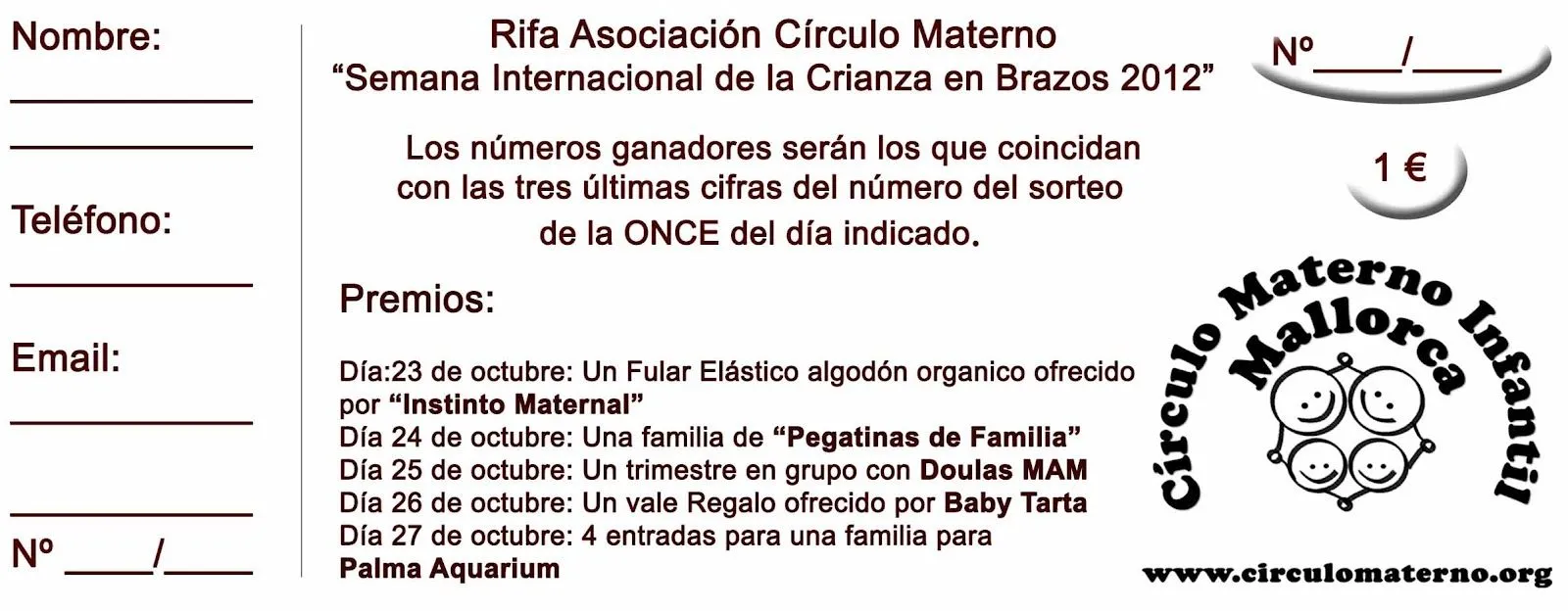 Círculo Materno Infantil de Mallorca: Rifa SICB 2012