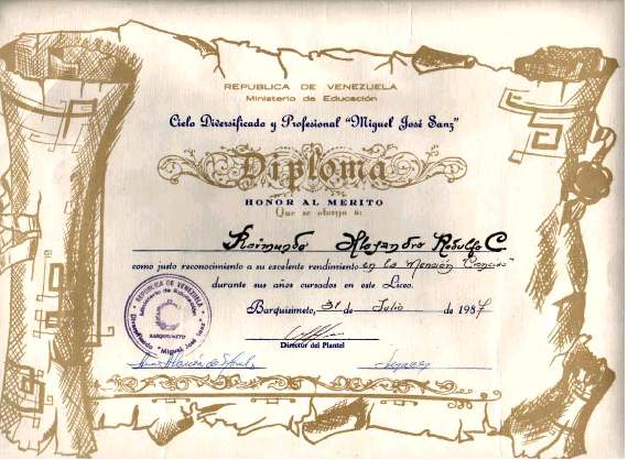 Formatos de diplomas de honor - Imagui