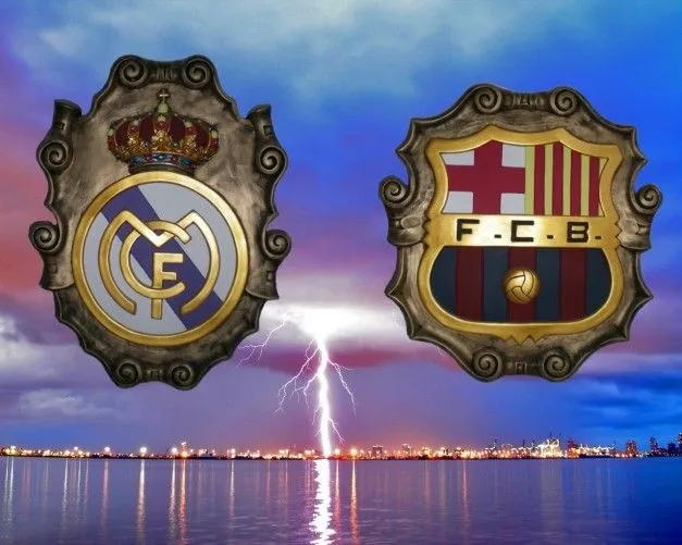 Foto - Escudos Real Madrid vs Barcelona