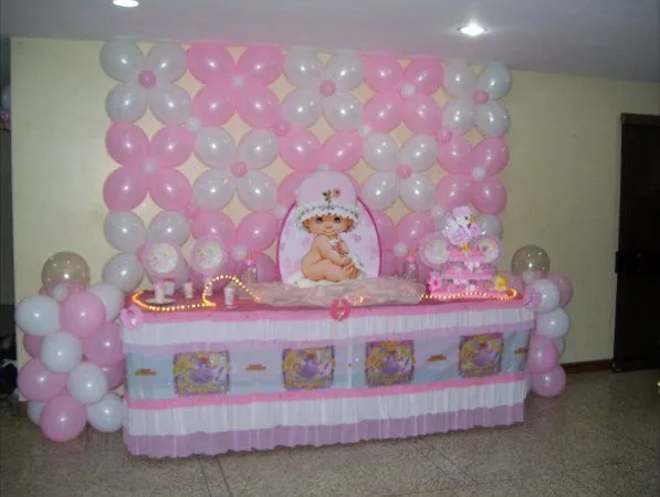 Foto de mesa decorada para baby showers de niña - Imagui