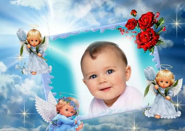 Fotomontaje para bebés con angelitos | Fotomontajes infantiles