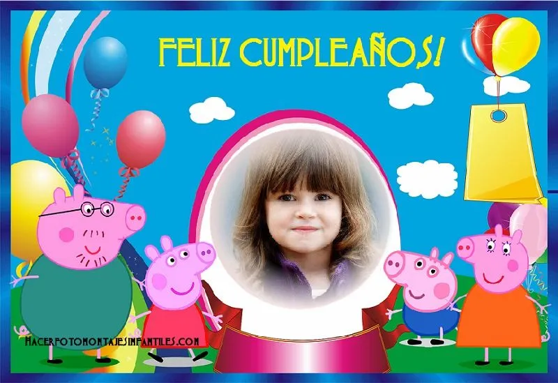 Fotomontaje de Cumpleaños con Peppa Pig | Fotomontajes infantiles