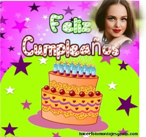 Fotomontaje de Feliz Cumpleaños con pastel | Hacer Fotomontajes Gratis