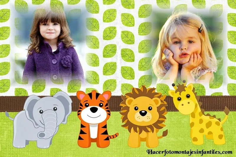 Fotomontajes de safari para niños | Fotomontajes infantiles