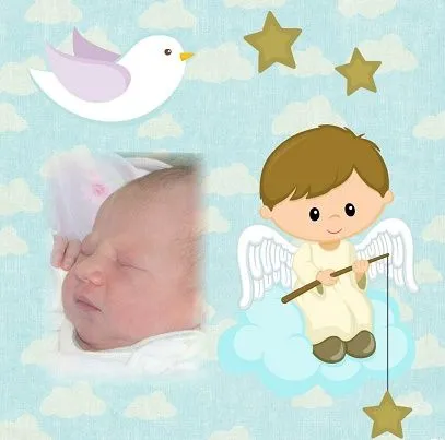 Fotomontaje con angelitos para decorar fotos de bebes ...