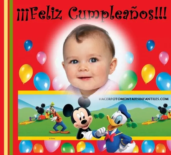 Fotomontaje de Cumpleaños con Mickey y Donald | Fotomontajes ...